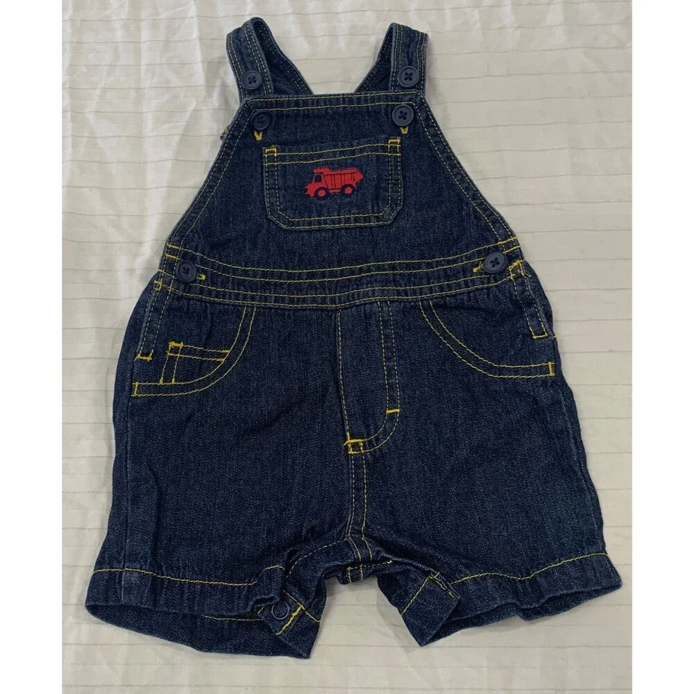JUST ONE YOU CARTERS BOYS OVERALLS SHORTALLS SIZE 3 MONTHS
